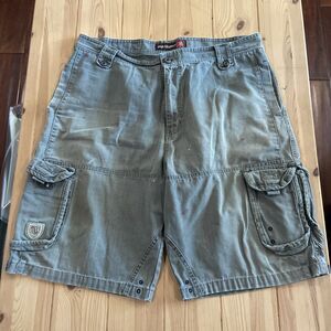 Vintage Y2K Huntington Surf Skate Cargo Shorts Green 36 Surfwear